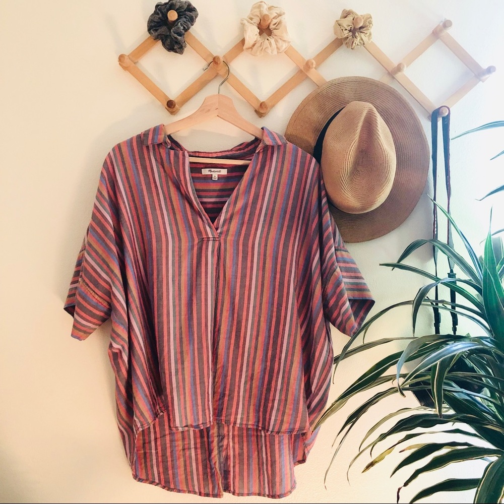 Madewell Courier Button Back Shirt - XL
